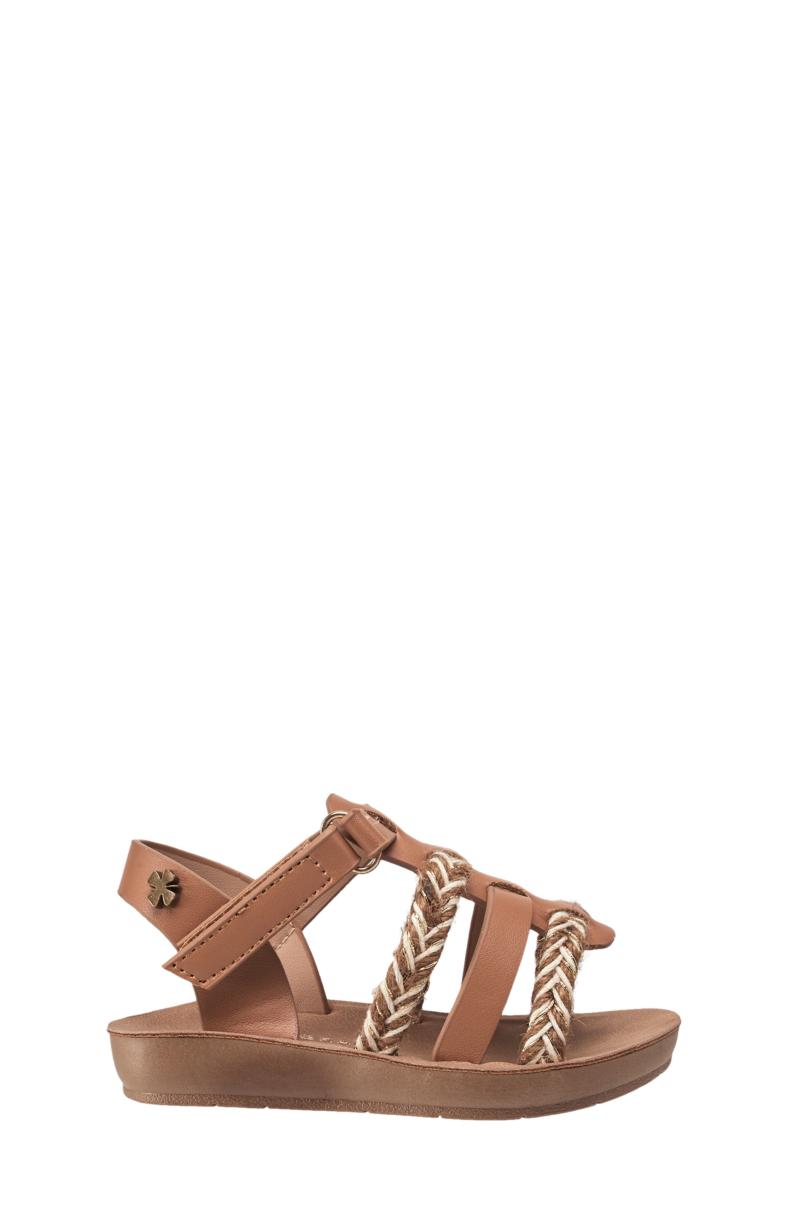 Lucky Brand Kids' Metallic Braided Sandal, Alternate, color, Cognac