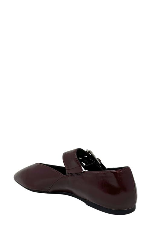 Shushop Buckle Flat In Burgundy