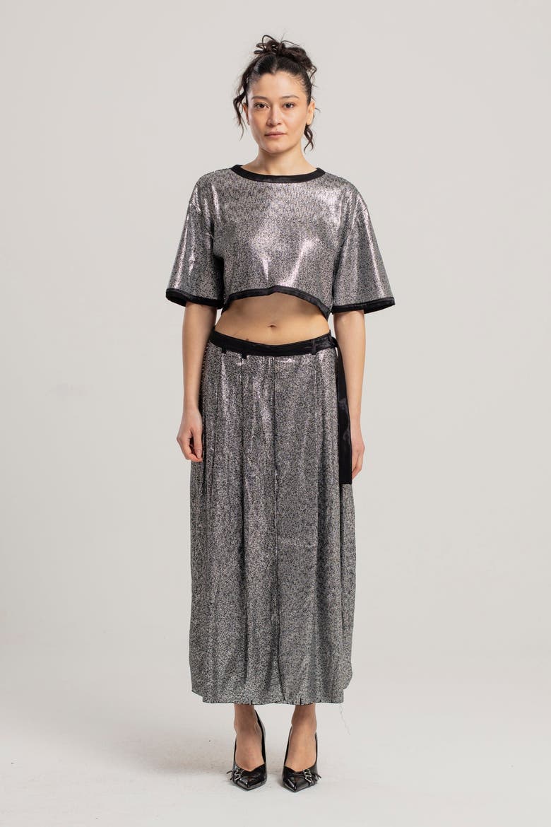 Sequin Skirt, Alternate, color, black