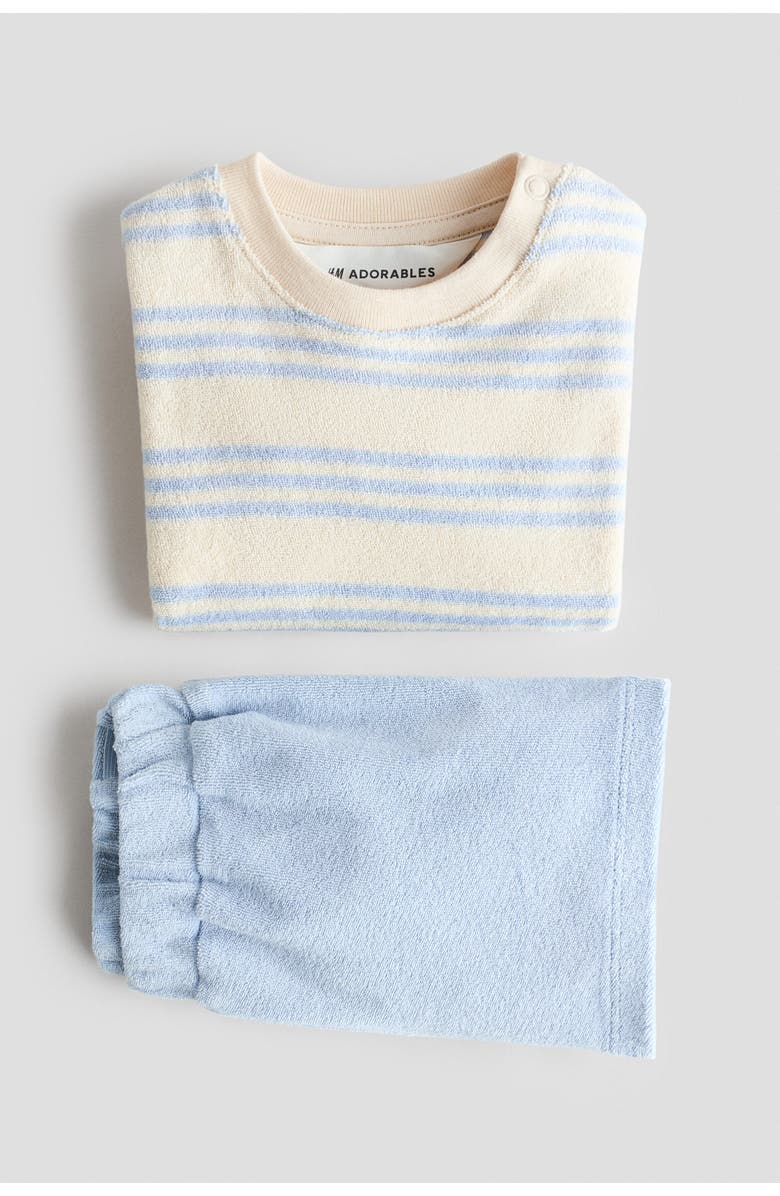H&M 2-piece terry set, Alternate, color, Yellow/Blue Striped