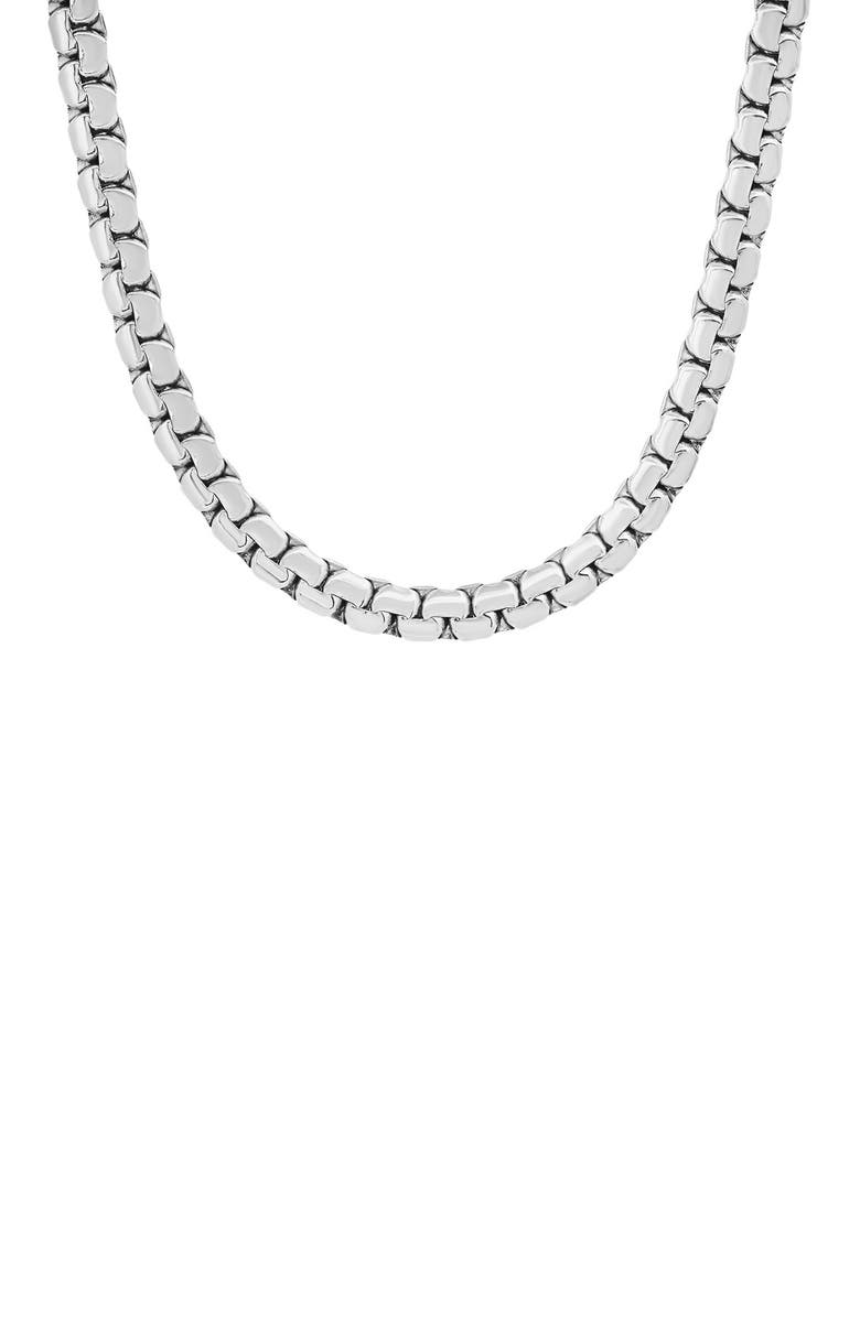 STEELTIME Box Chain Necklace, Main, color, Metallic