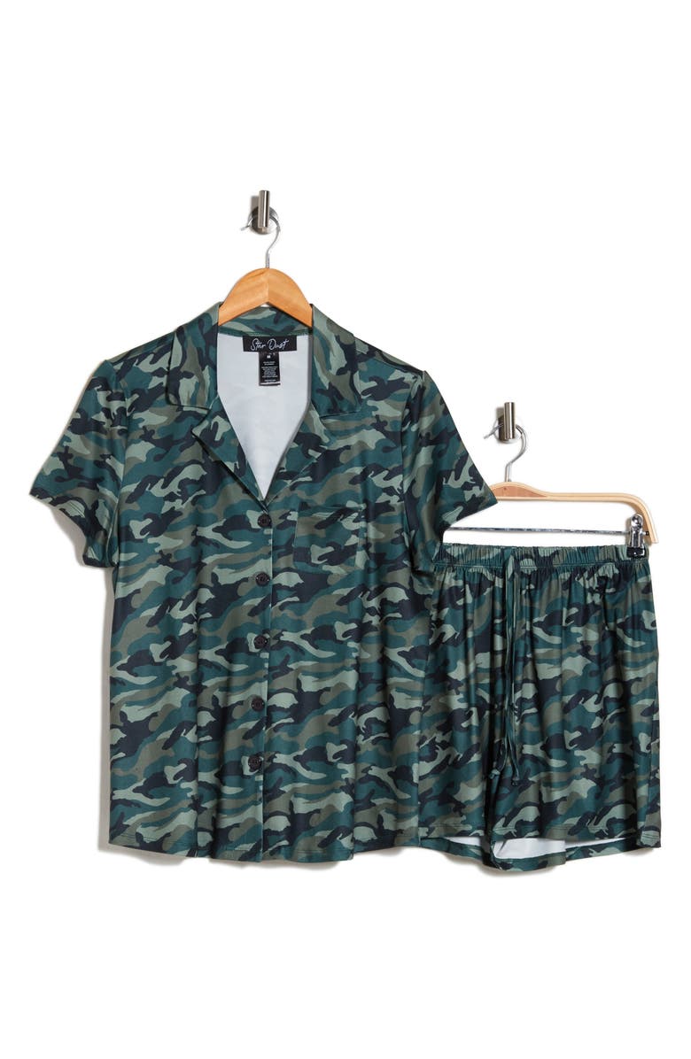 SECRET LACE Camo Lux Shorts Pajamas, Alternate, color, 