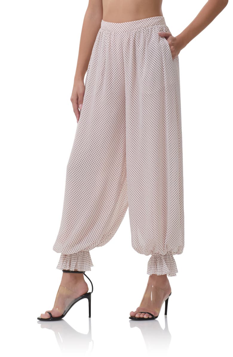 AFRM James Pin Dot Pants, Alternate, color, Mauve Pin Dot