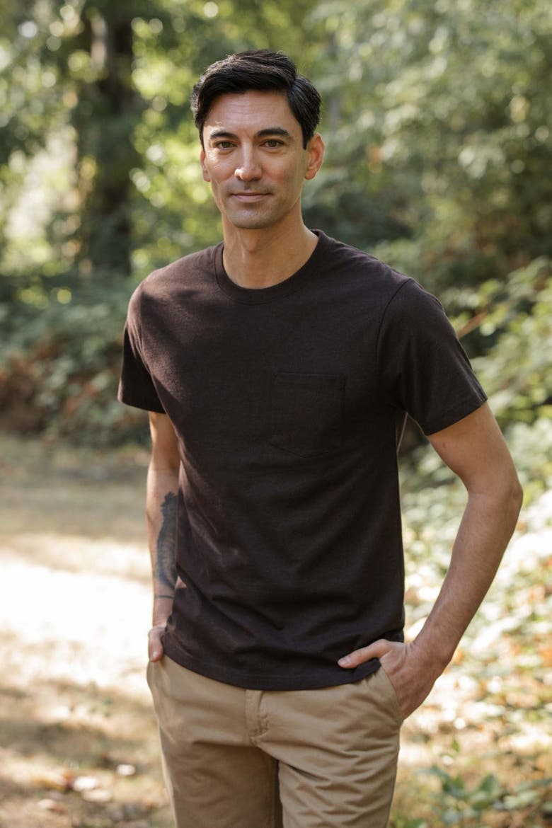 Recycled Pocket Tee, Alternate, color, Truffle