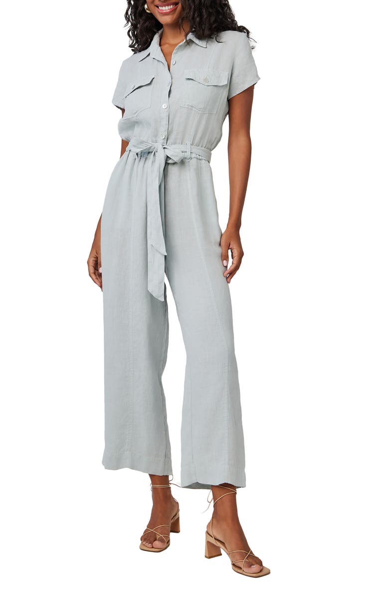 Bella Dahl Short Sleeve Linen Jumpsuit, Main, color, 