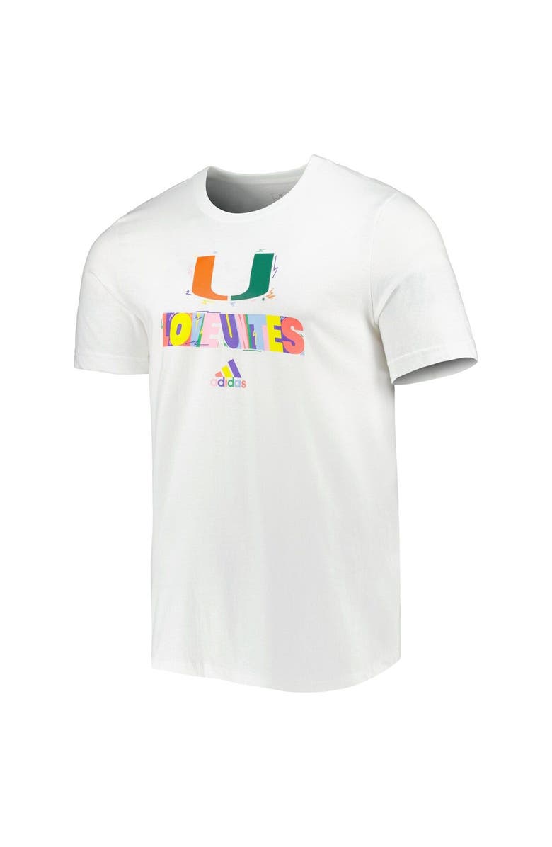 adidas Men's adidas White Miami Hurricanes Pride Fresh T-Shirt, Alternate, color, White
