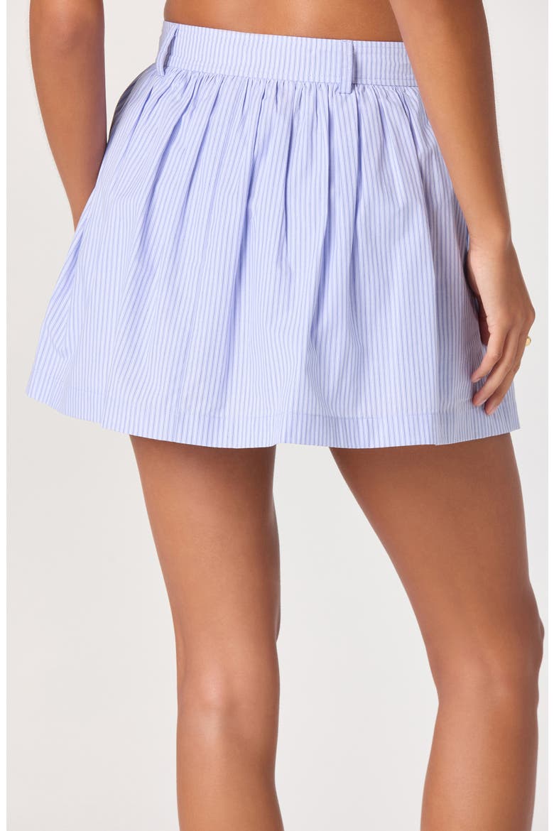 Barbara Pinstripe Cotton Miniskirt with Shorts Liner, Alternate, color, BLUE STRIPE