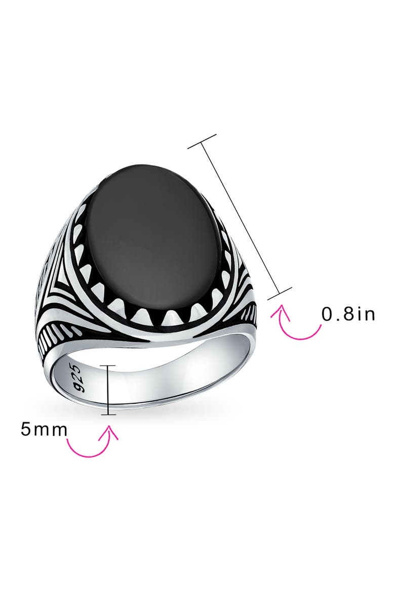 Men's Etched Statement Ring, Alternate, color, BLACK
