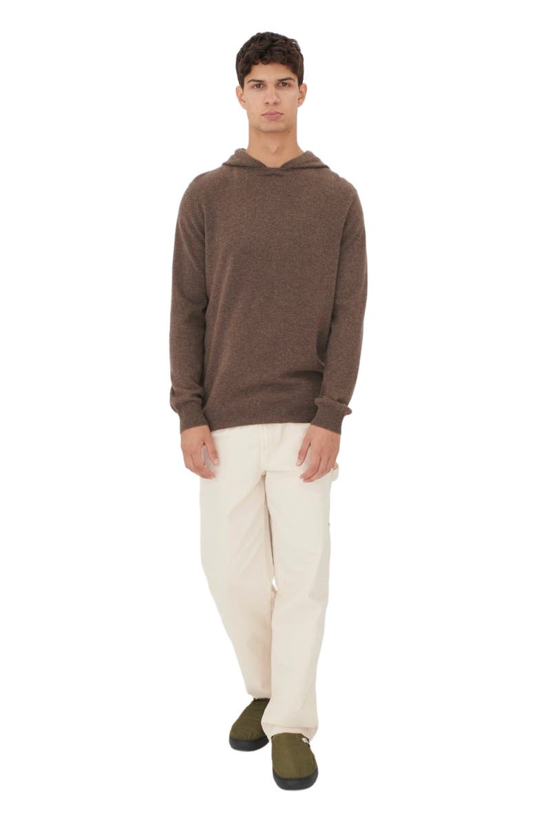 GOBI Mongolian Cashmere Basic Hoodie, Main, color, Cocoa