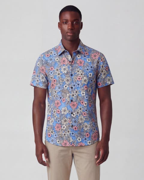 Tropical Mix Mens Printed Button Up Shirt