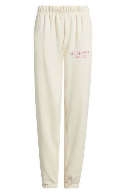 Happy Camp3r Heart To Heart Embroidered Joggers In White