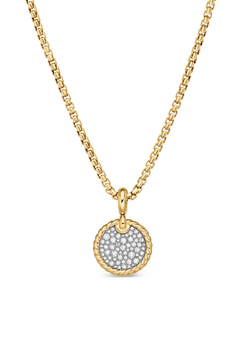Elements Disc Pendant in 18K Yellow Gold with Pavé Diamonds, Main, color, DIAMOND/ YELLOW GOLD
