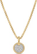 David Yurman Elements Disc Pendant in 18K Yellow Gold with Pavé Diamonds