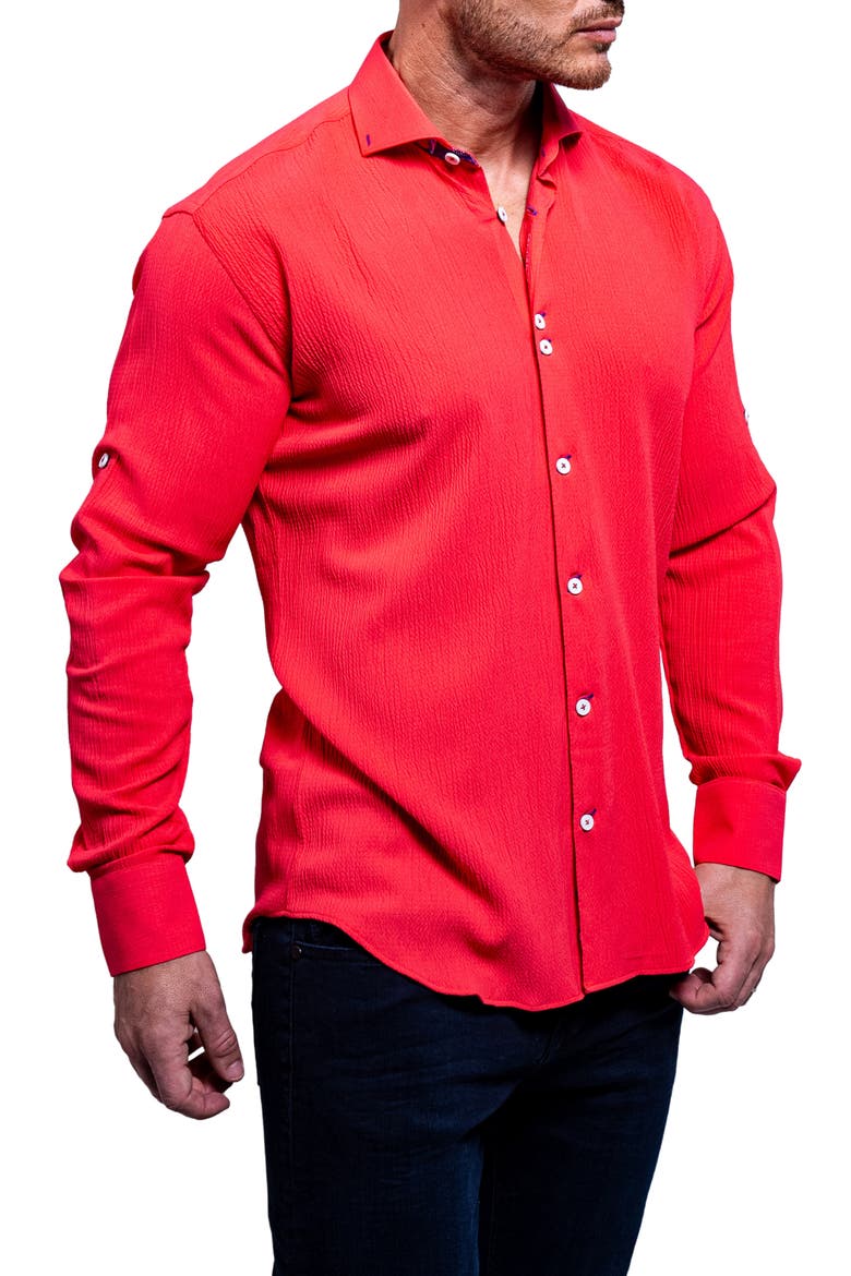 Einstein Resistance Red Stretch Button-Up Shirt, Alternate, color, RED