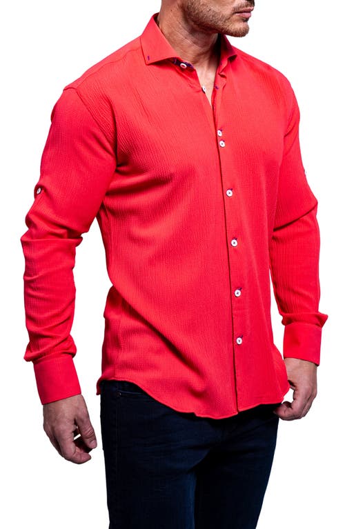 Maceoo Einstein Resistance Red Stretch Button-up Shirt
