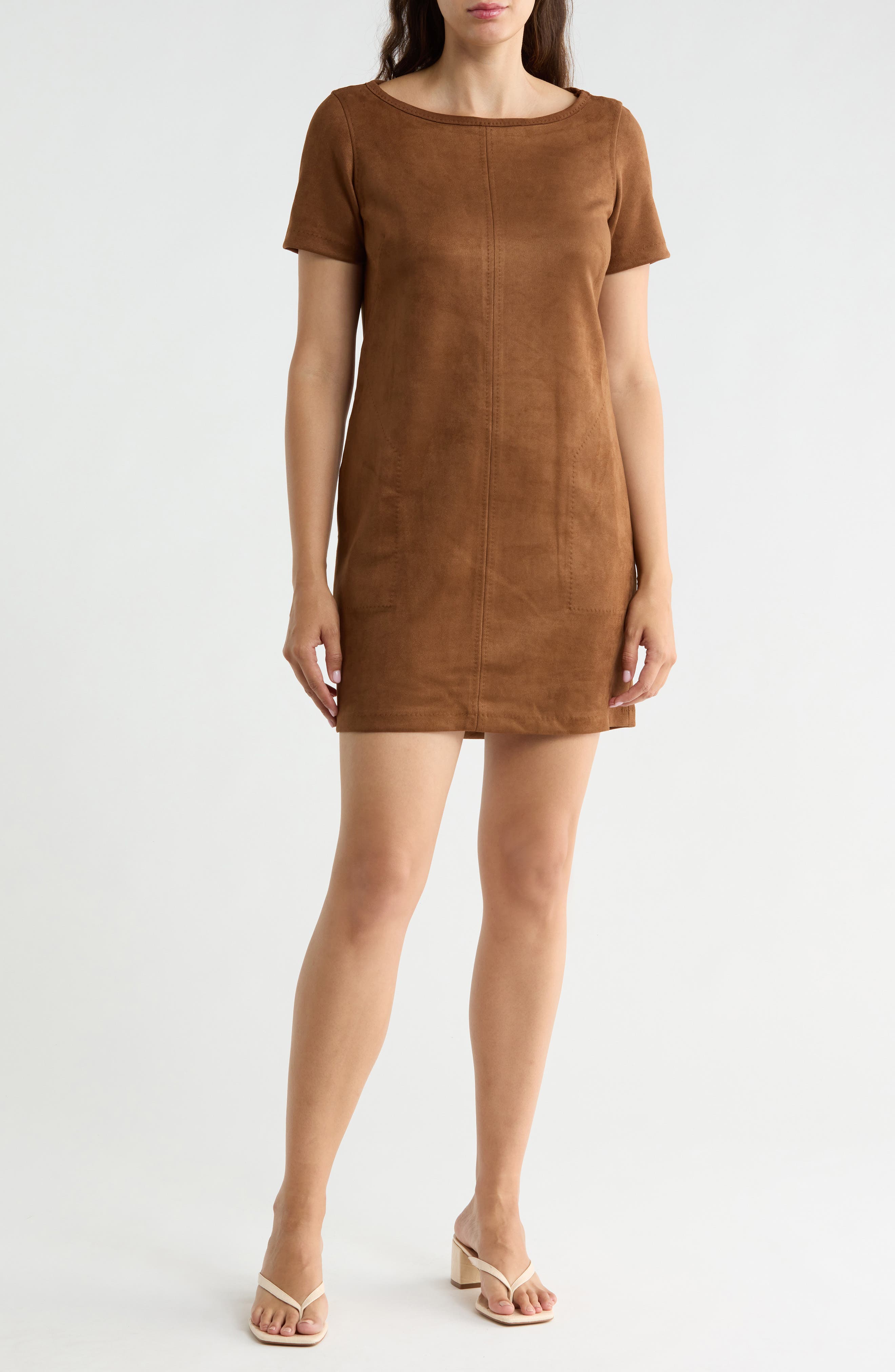 Faux Suede Shift Dress