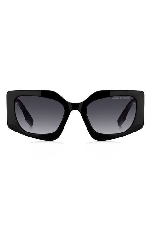 53mm Gradient Rectangular Sunglasses