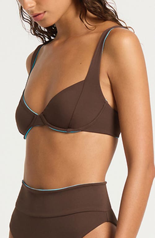 Bondeye Bond-eye Ryan Reversible Underwire Bikini Top In Brown