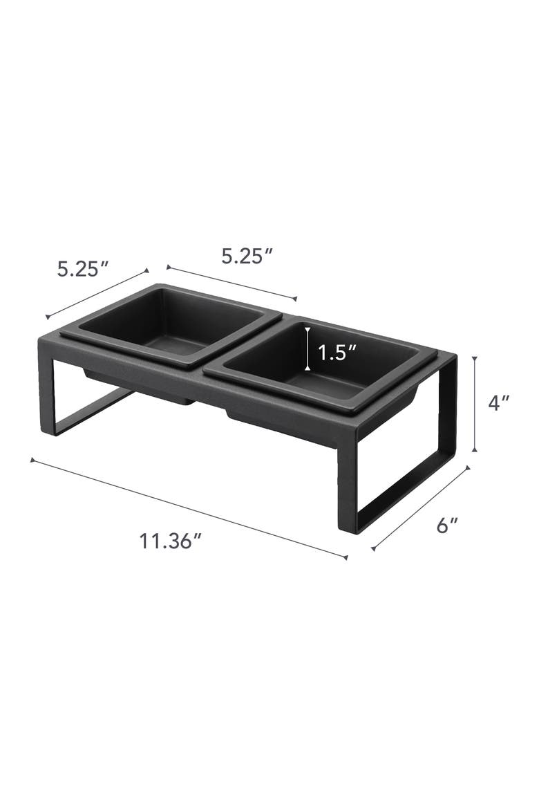 Pet Food Bowls & Stand, Alternate, color, BLACK