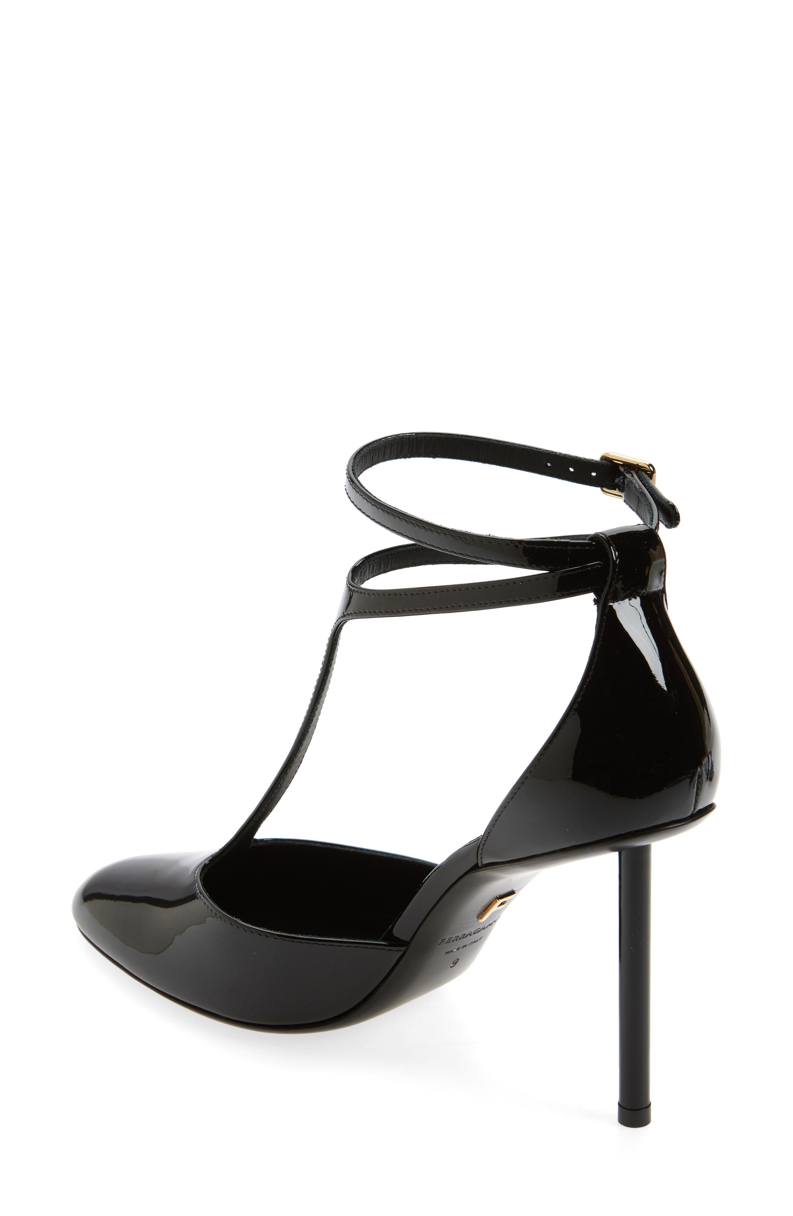 Lysandra T-Strap Patent Leather Pump, Alternate, color, NERO NERO NERO