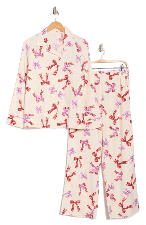 Nordstrom Rack Dreamy Tree Print Flannel Long Sleeve Pajamas In Neutral