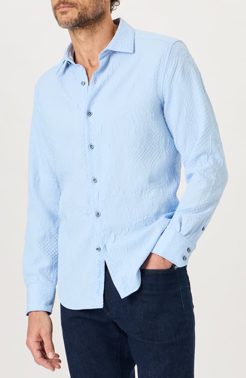 Devonshire Textured Long Sleeve Button Up Shirt