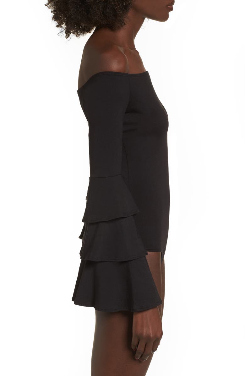 Soprano Ruffle Sleeve Off the Shoulder Bodysuit, Alternate, color, 
