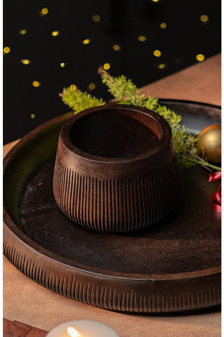 Chiseled Leila Bowl, Alternate, color, Black