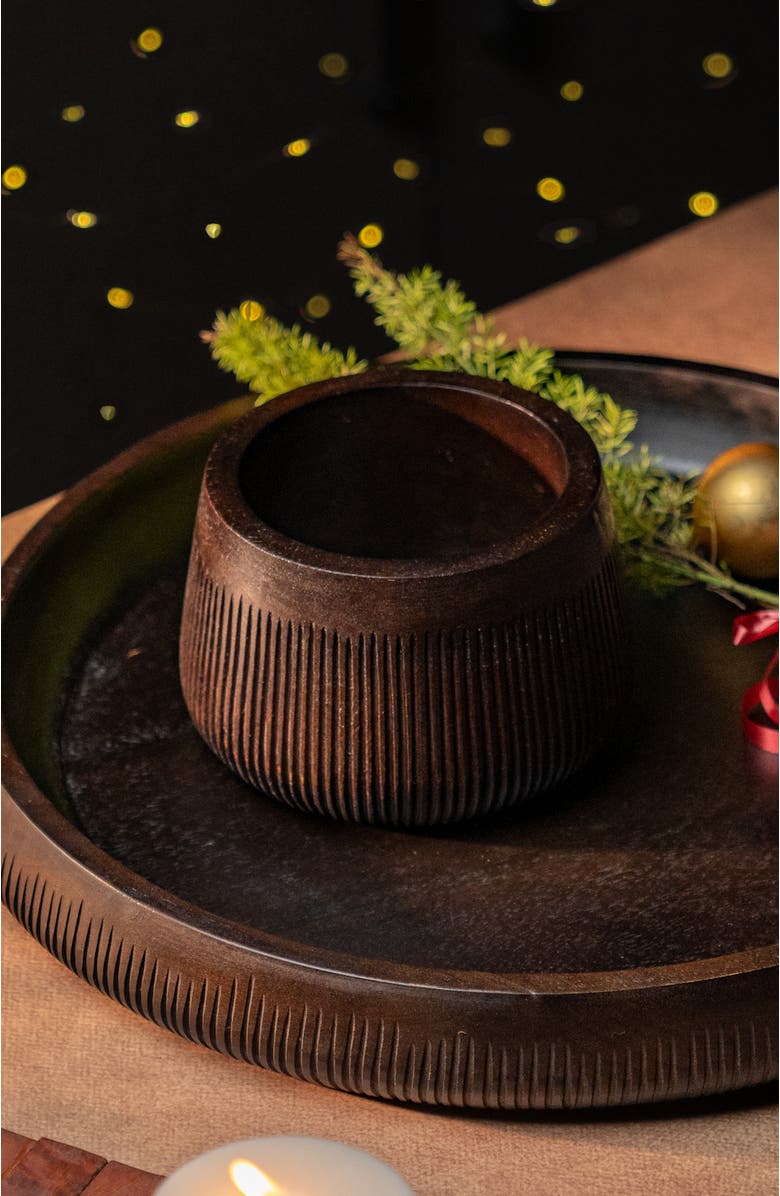 The Collective Home Chiseled Leila Bowl, Alternate, color, Black