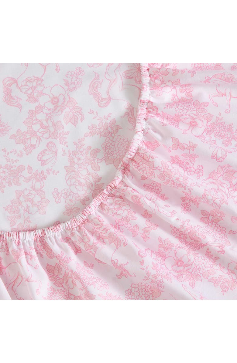 Laura Ashley Toile Unicorn Microfiber Sheet Set, Alternate, color, Pink Toile Unicorn