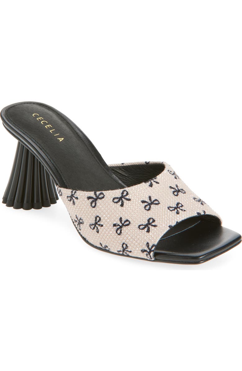 Cecelia New York Cadsbury Sandal, Main, color, Oat/ Black Bow