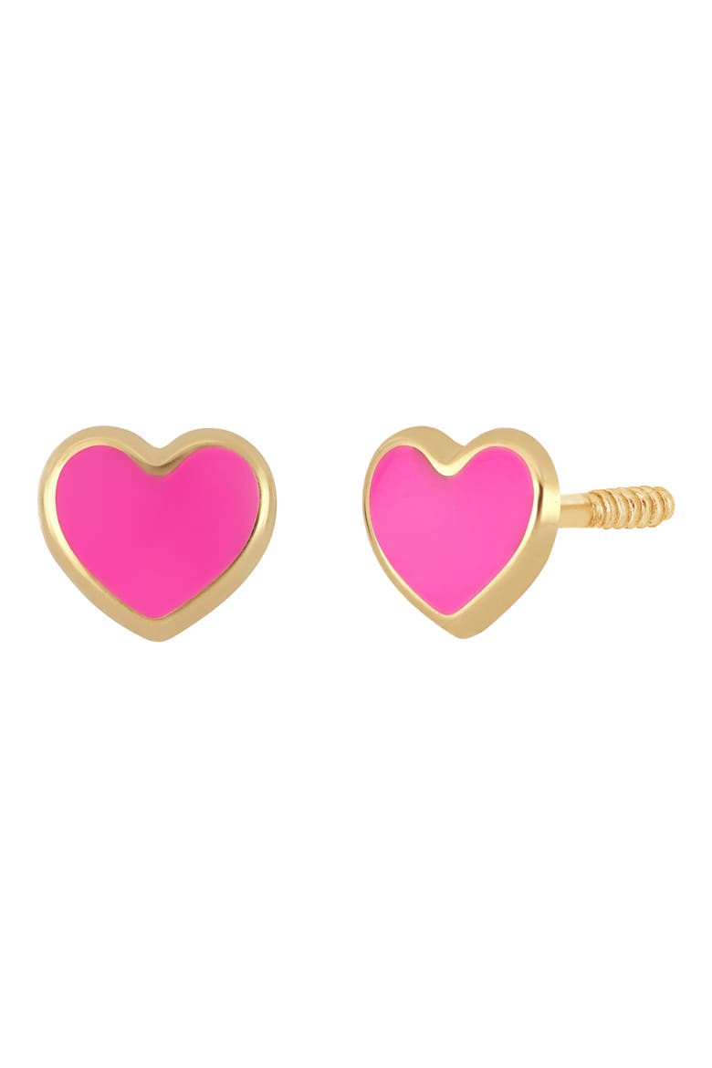 Kids' 14K Gold Heart Stud Earrings (Nordstrom Exclusive), Main, color, 14K YELLOW GOLD