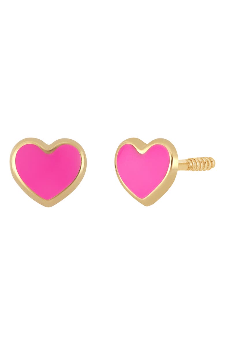 Bony Levy Kids' 14K Gold Heart Stud Earrings, Main, color, 