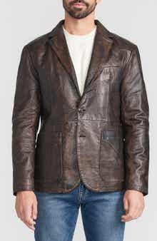 FLYNT Distressed Leather Blazer