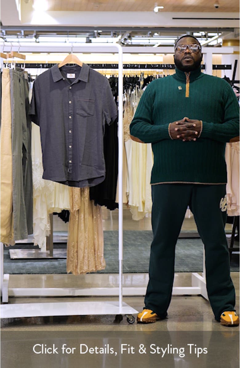 Classic Solid Short Sleeve Stretch Cotton Selvage Button-Up Shirt, sales video thumbnail