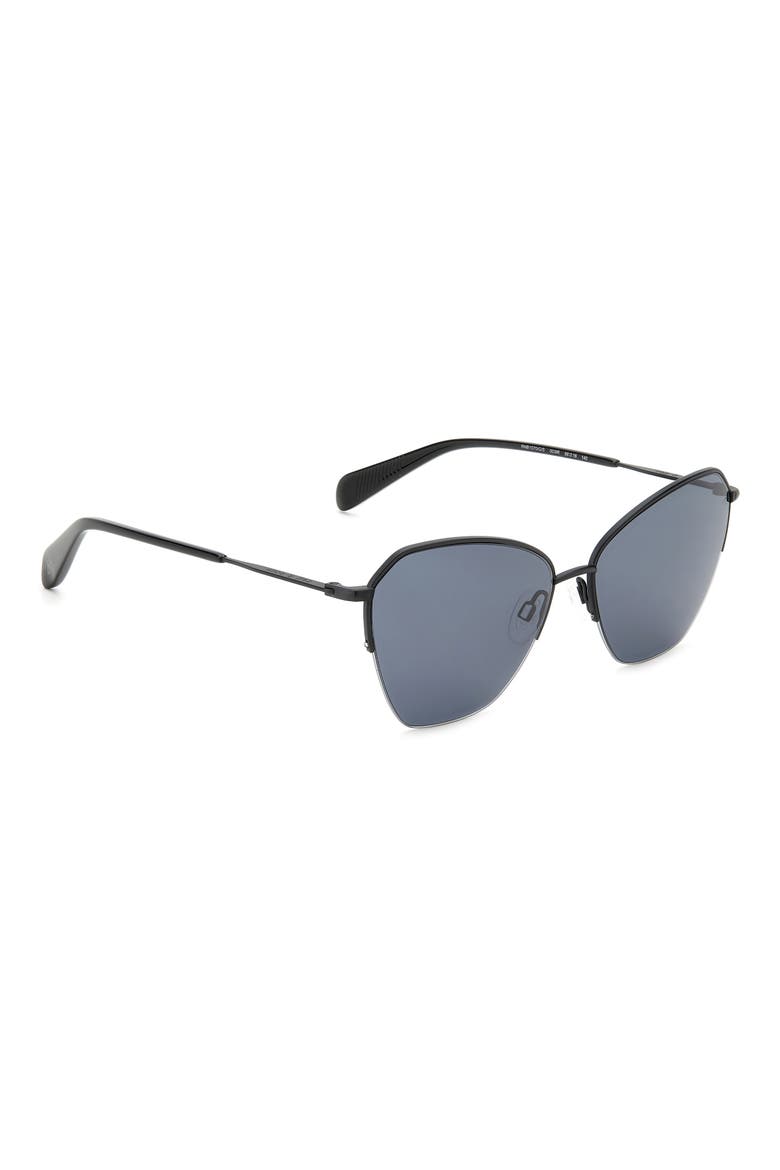 58mm Cat Eye Sunglasses, Alternate, color, MATTE BLACK/ GREY