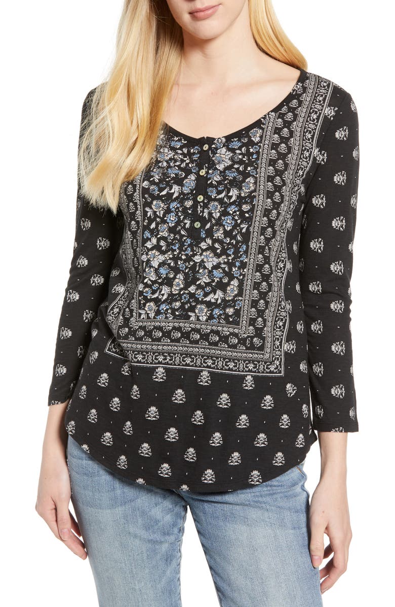 Lucky Brand Bandana Peasant Top, Main, color,