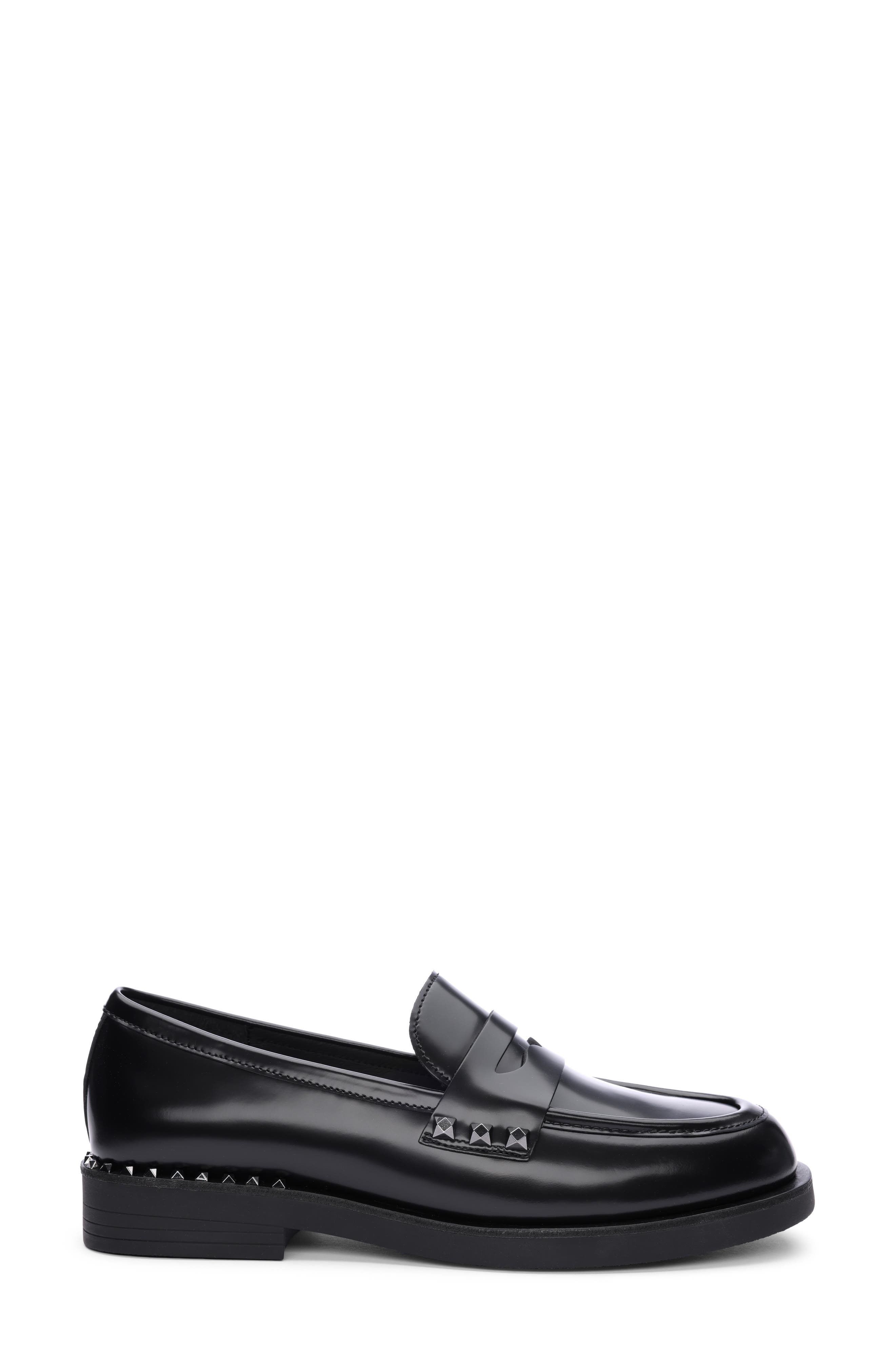 Ash Whisper Studs Leather Loafer, Alternate, color, Black