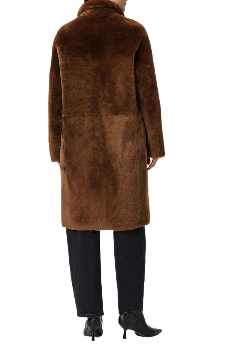 Serra Reversible Genuine Shearling Coat, Alternate, color, BITTER BROWN