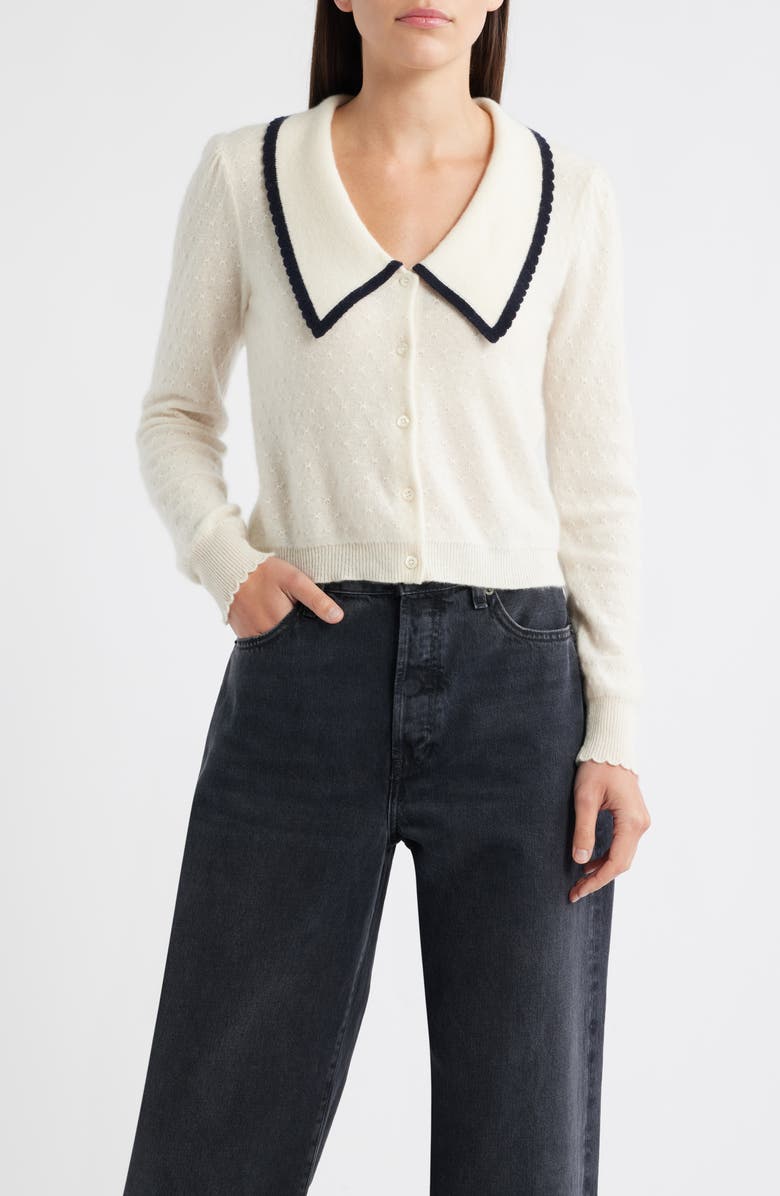 FRAME Cashmere Sailor Cardigan, Main, color, Cream Multi
