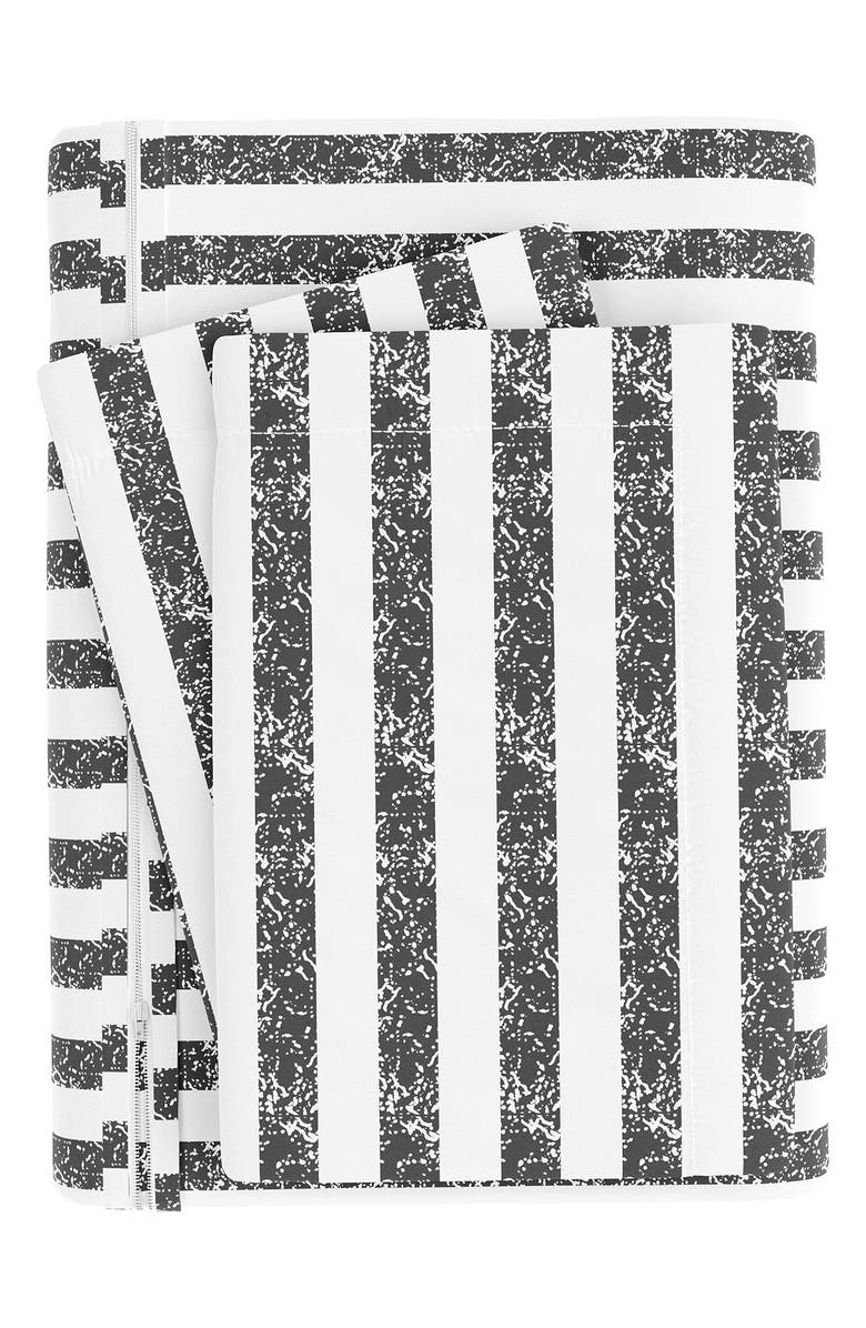 HOMESPUN Premium Ultra Soft 3-Piece Puffed Rugged Stripes Duvet Cover Set, Alternate, color, Gray