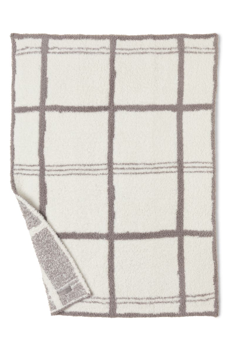 Barefoot Dreams<sup>®</sup> CozyChic<sup>®</sup> Windowpane Check Stroller Blanket, Alternate, color, Cream/ Beach Rock