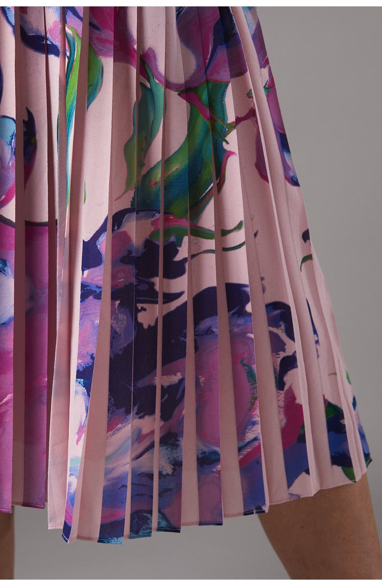 Coast Placement Print Pleat Dress, Alternate, color, Pink