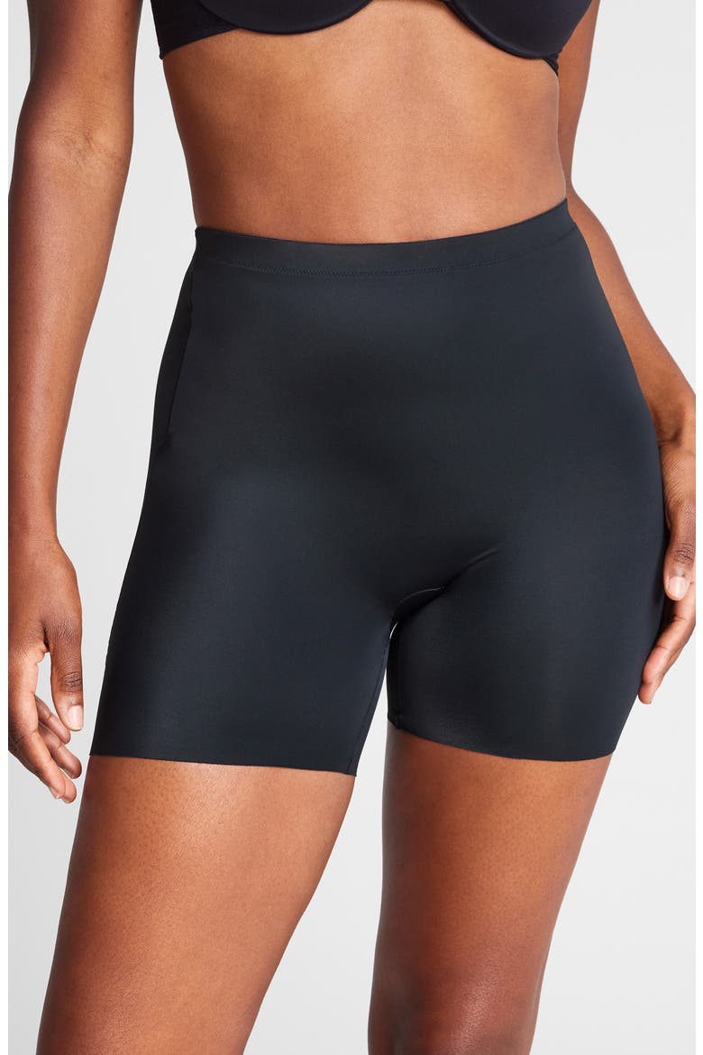 Shaping Mid Thigh Shorts, Main, color, VERY BLACK