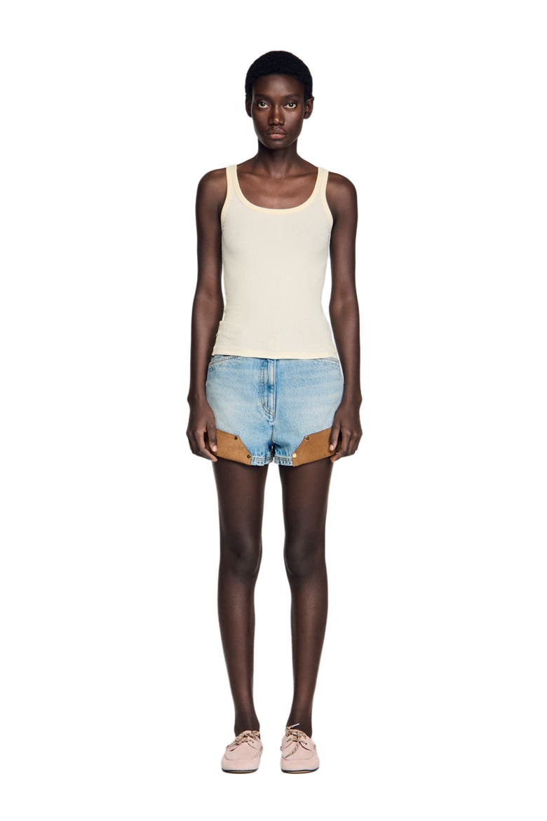 Ribbed vest top, Alternate, color, Light yellow