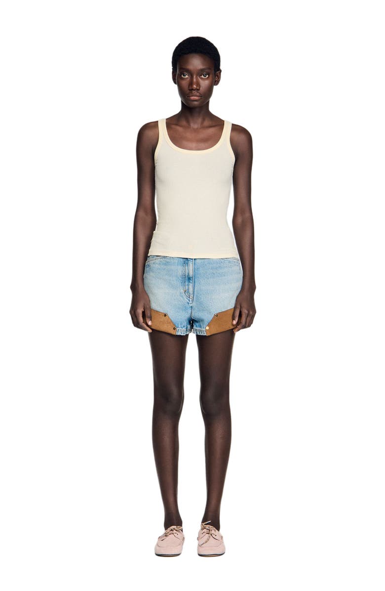 SANDRO Ribbed vest top, Alternate, color, Light Yellow