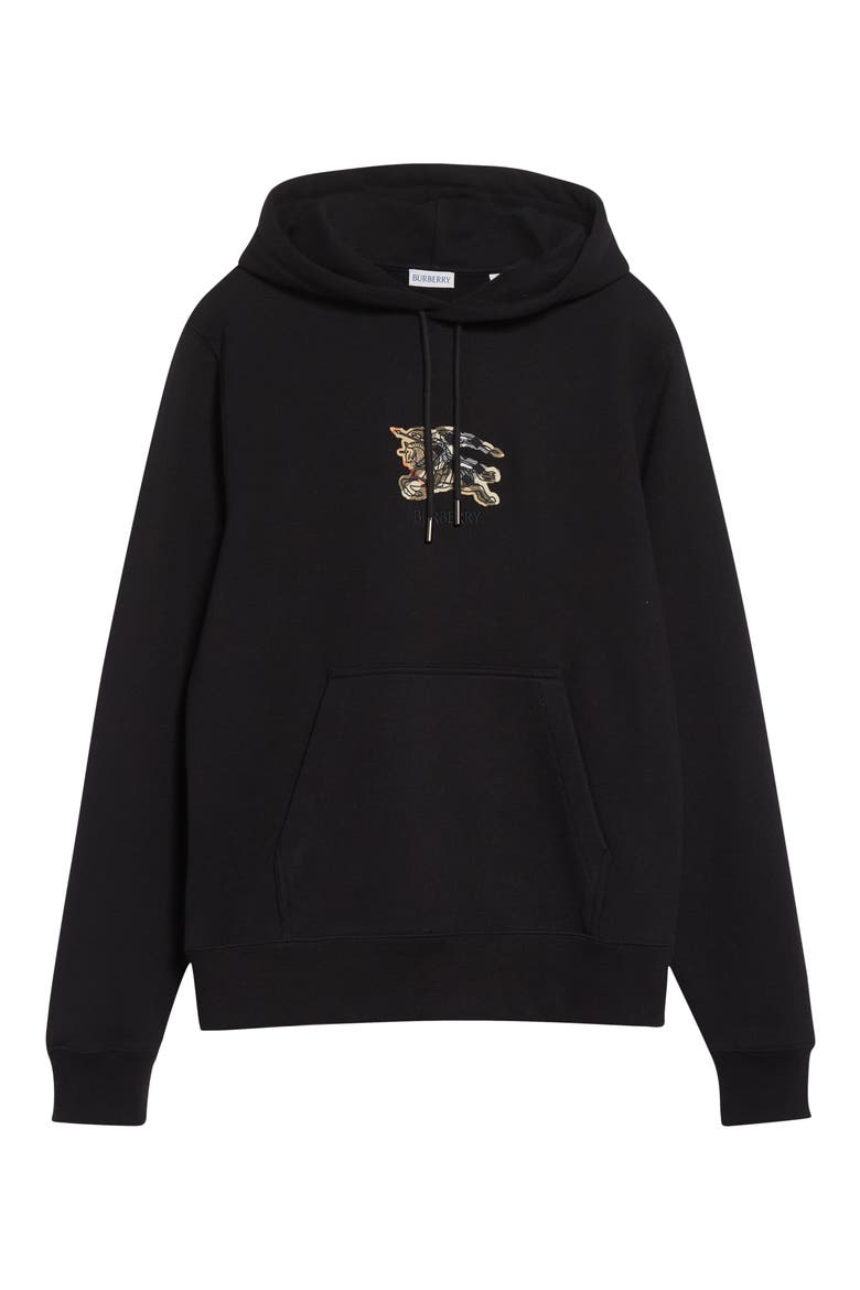 Simon EKD Appliqué Cotton Hoodie, Alternate, color, BLACK