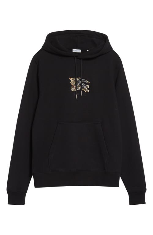 Burberry Hoodie With Front Pocket And Ribbed Cuffs In Black