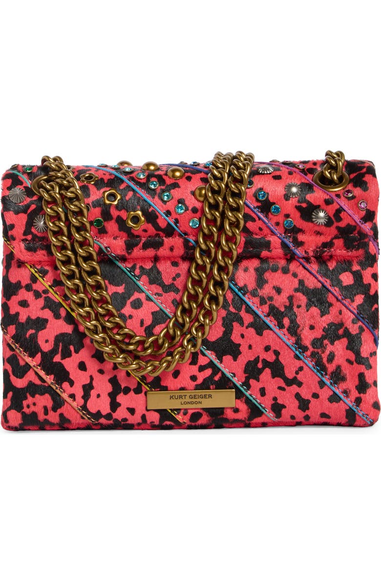 Kurt Geiger London Mini Kensington Genuine Calf Hair Convertible Crossbody Bag, Alternate, color, Red Combo