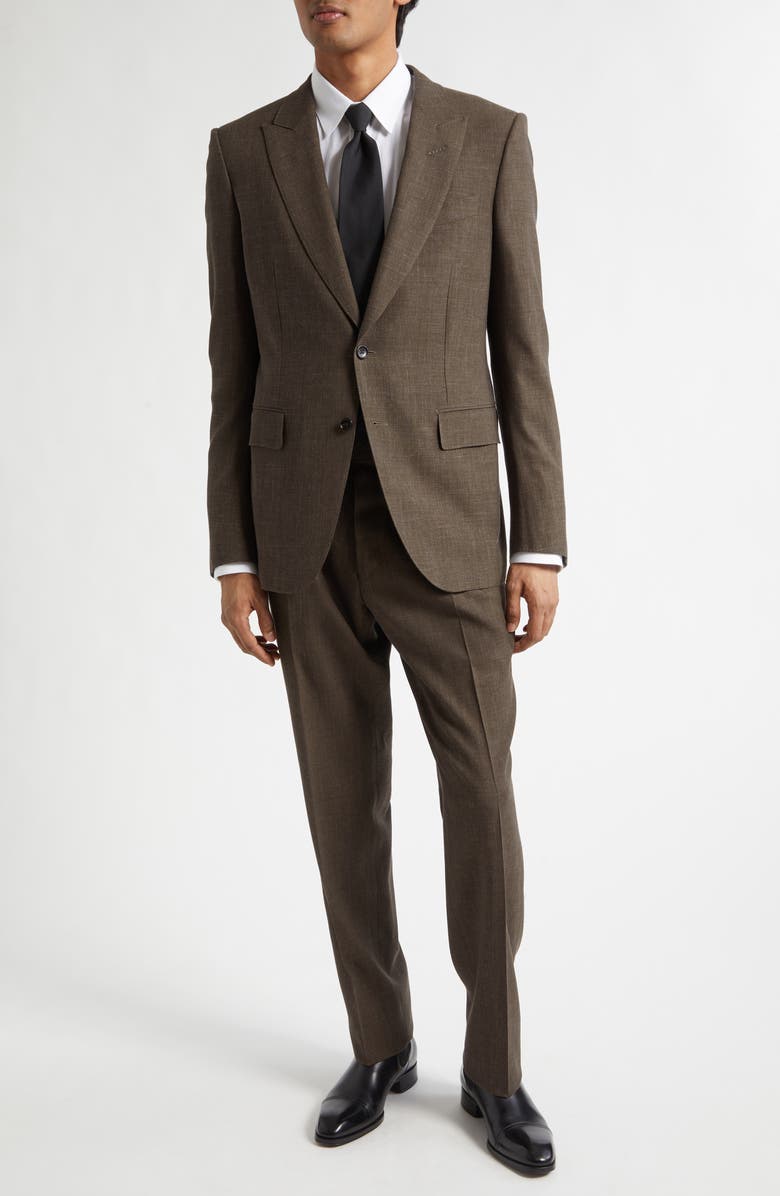 TOM FORD Fresco Mohair, Wool & Linen Blend Blazer, Alternate, color, Khaki Brown